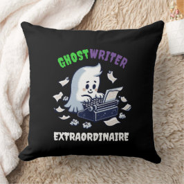 Coussin Amusant Écrivain Ghost Extraordinaire Cute Ghost