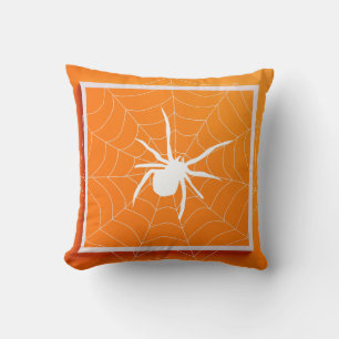 Coussin Amusant Joyeux Halloween Noir & Toile d'araignée o