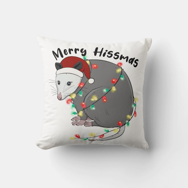 Coussin Amusant Joyeux Hissmas Opossum (Recto)