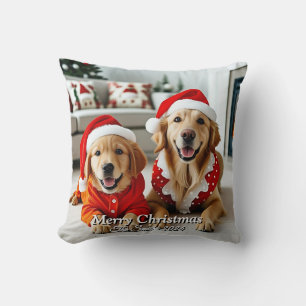 Coussin Amusant, mignon, moderne famille de Noël Jeu d'ore