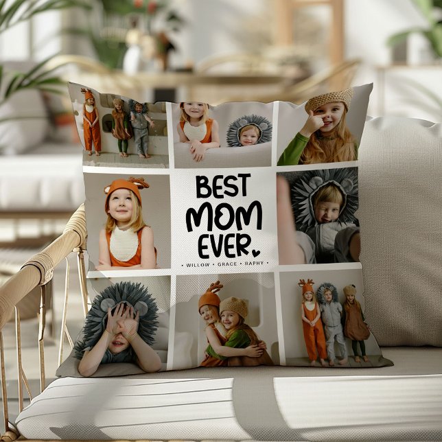 Coussin Amusant Moderne 'MEILLEUR MOM JAMAIS' 6 Photo (Créateur téléchargé)