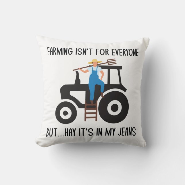 Coussin Amusant paysan qui cultive le Humour de jeu de mot (Recto)