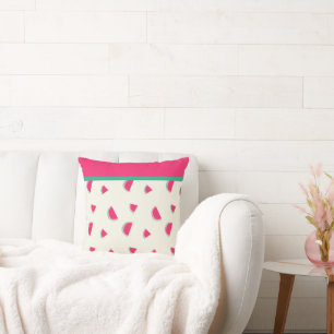 Coussin Amusant, rose vif, Motif Eté Watermelon