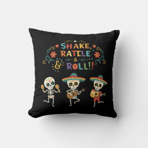 Coussin Amusante célébration de squelette pour le Día de l