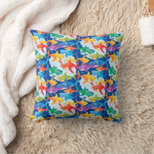 Coussin Amusante fête de ballon d'anniversaire de requin a