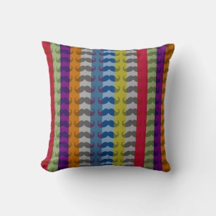 Coussin Amusante Fille Moustache Motif
