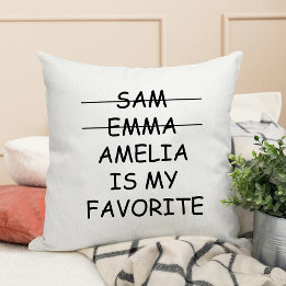Coussin Amusante Maman Favori Noms des enfants Fête des mè
