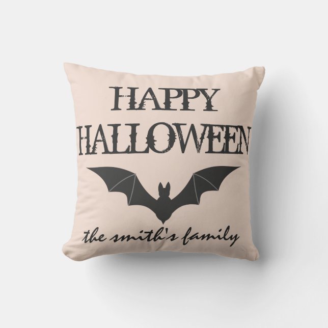 Coussin Amusants Halloween Trick ou Traiter avec chauve-so (Recto)
