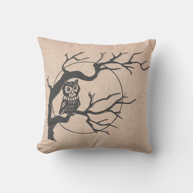 Coussin Amusants Halloween Trick ou Treat Owens Burlap (Recto)