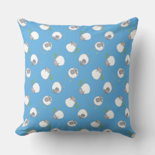 Coussin Amusants Motif de moutons gallois sur Sky Blue Arr