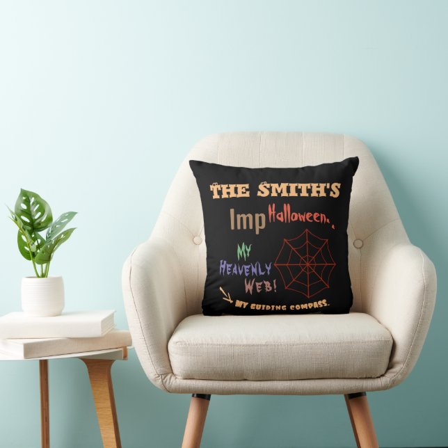 Coussin Amusement personnalisé et coloré Halloween Spider  (Chaise)