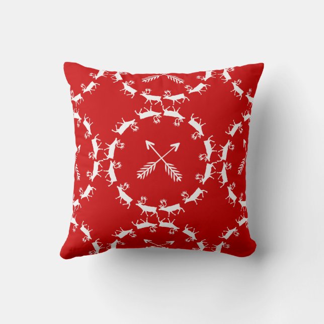Coussin Amusez-vous un joyeux petit renne de Noël (Verso)