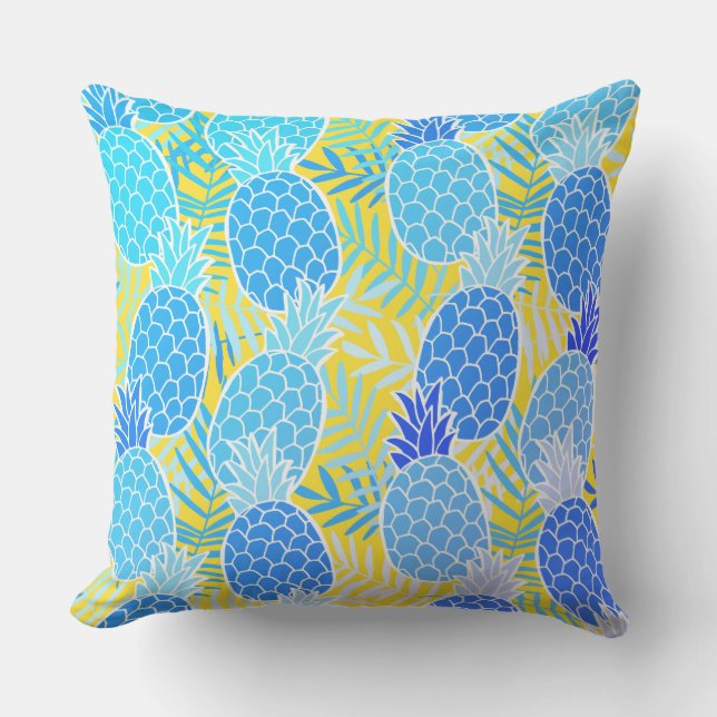 Coussin Ananas bleus (Recto)