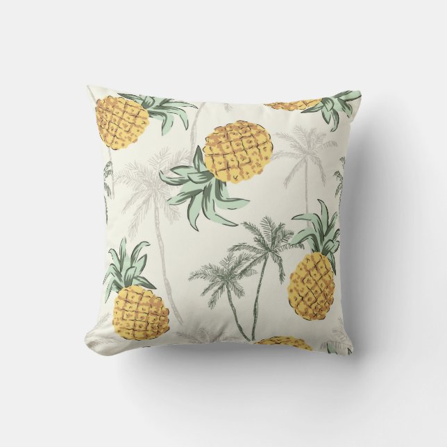 Coussin Ananas et copie tropicale de paume (Recto)