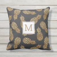 Ananas Tropical Gold Personnalisé Monogramme initi