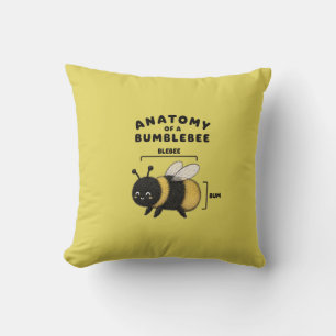 Coussin Anatomie drôle d'un bumblebee Blebee Bum Mignon 