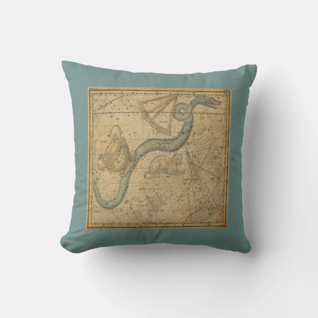 Coussin Ancien graphique en étoile de la constellation d'h (Recto)