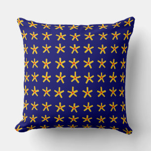 Coussin Ancien Motif de l'Etoile de style égyptien - Marin