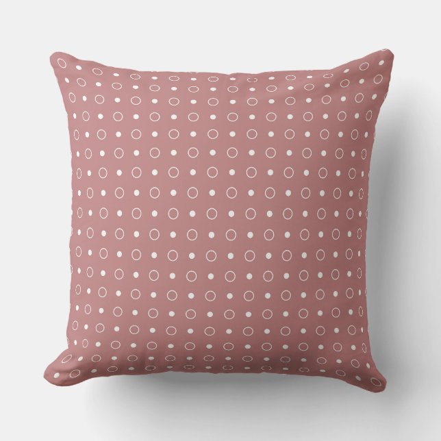 Coussin Ancien Rose et anneaux blancs (Recto)