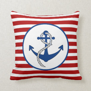 Coussin Ancre à thème nautique