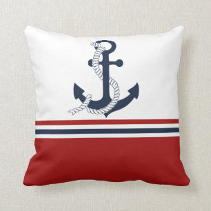 Coussin Ancre bleue Bleu Bleu blanc Bleu Bleu Rouge