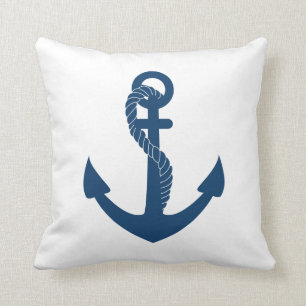 Coussin Ancre Bleue Bleue Marine Nautique