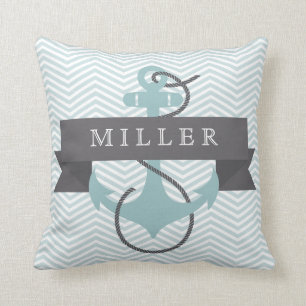 Coussin Ancre et carreau personnalisé par bannière