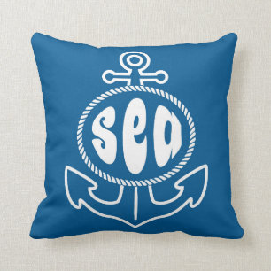 Coussin Ancre et la mer