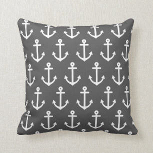 Coussin Ancre gris charbon