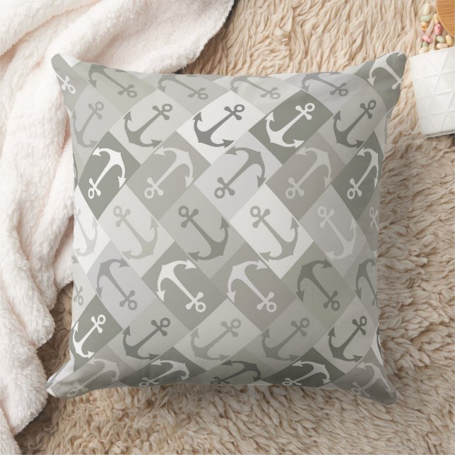 Coussin ancre herringbone mono (Couverture)