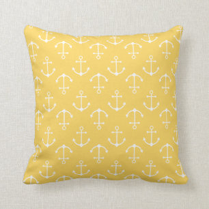 Coussin Ancre jaune modelée
