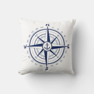 Coussin Ancre marine, boussole marine, cercle celtique
