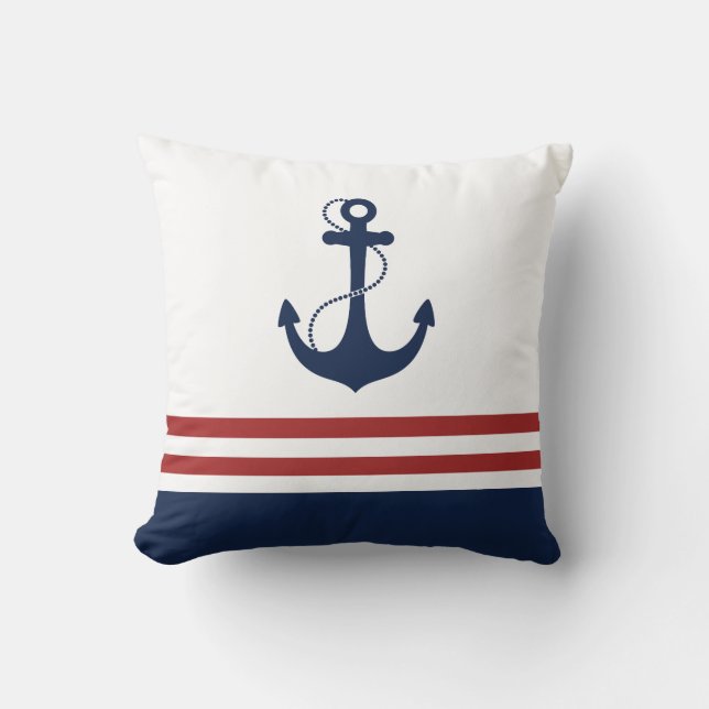 Coussin Ancre nautique (Recto)