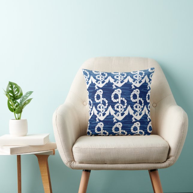 Coussin Ancre nautique personnalisée Vivre le rêve (Chaise)