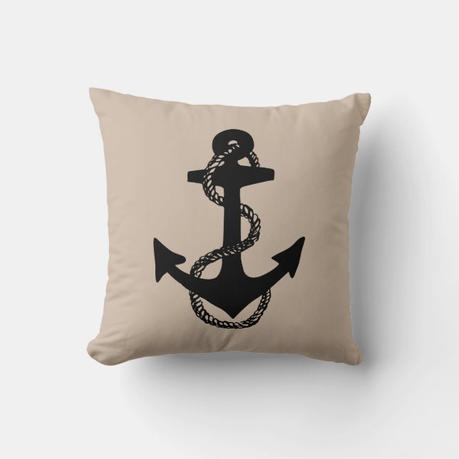 Coussin Ancre nautique + ROPE | (Recto)
