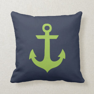 Coussin Ancre verte et bleue