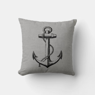 Coussin Ancre Vintage Rustic Grey