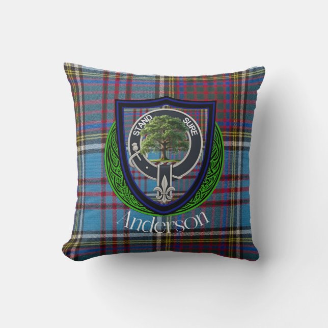 Coussin Anderson Clan écossais Tartan Crest (Recto)
