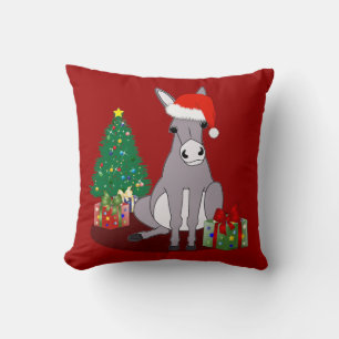 Coussin Âne mignon réversible de Joyeux Noël