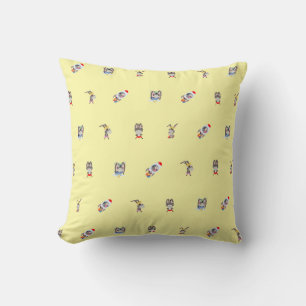 Coussin âne motif beurre jaune