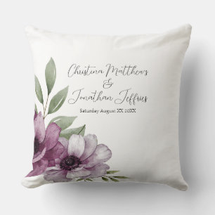 Coussin Anémones aquarelles romantiques
