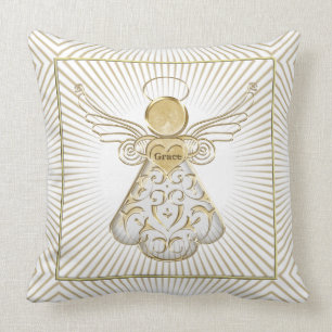 Coussin Ange de Noël des vacances géométriques de grâc