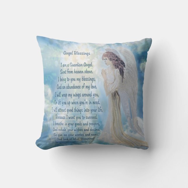 Coussin Ange du Guardian avec poème  (Recto)