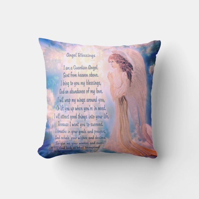 Coussin Angel Blessings Guardian Angel Poem (Recto)