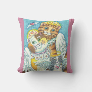 Coussin Angel Cat Famille PURRS DANS LE CIEL JETER PILLOW