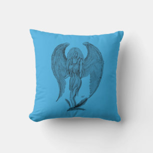 Coussin Angel - design noir et bleu