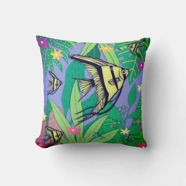 Coussin Angelfish Print #2 Recoleta (Recto)
