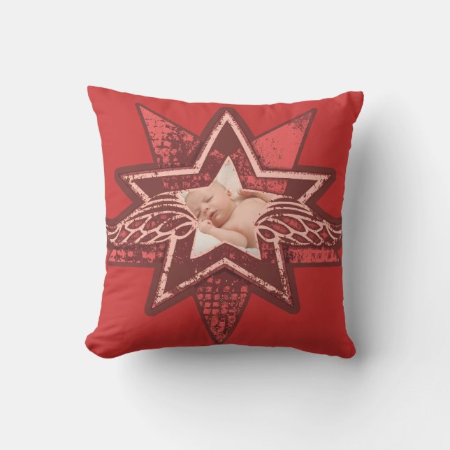 Coussin Angelic star red brown ajouter votre propre coussi (Recto)