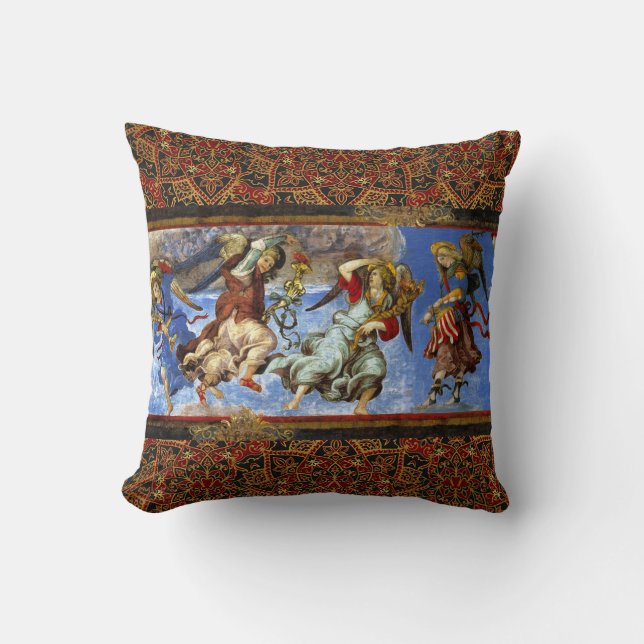 Coussin Angels de l'Assomption et l'Annonciation par Lippi (Recto)
