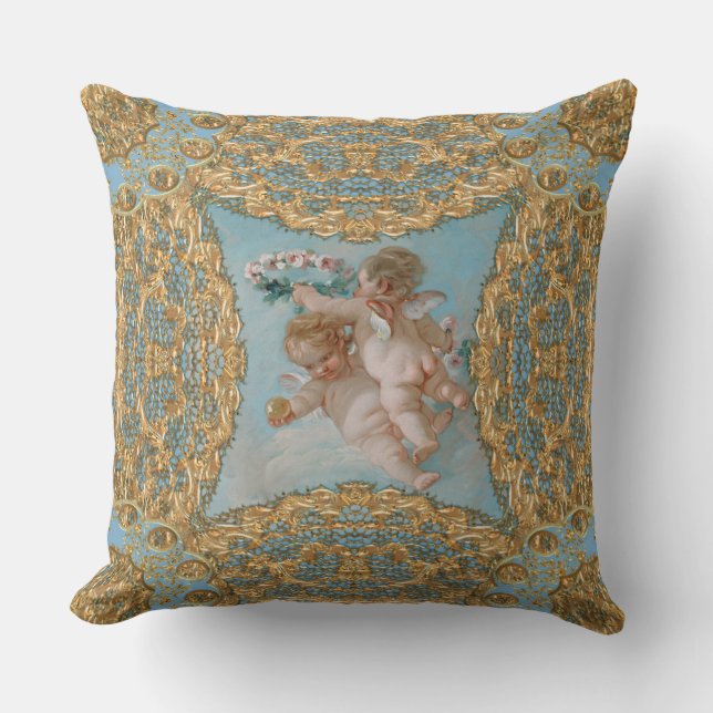 Coussin Anges au jeu (Recto)
